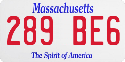 MA license plate 289BE6