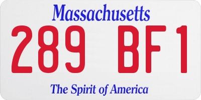 MA license plate 289BF1