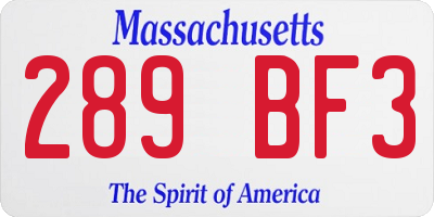MA license plate 289BF3