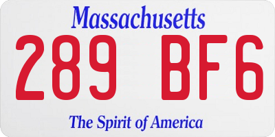 MA license plate 289BF6