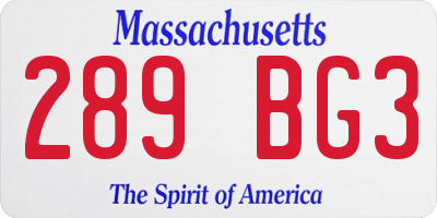 MA license plate 289BG3