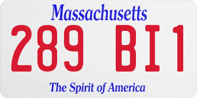 MA license plate 289BI1