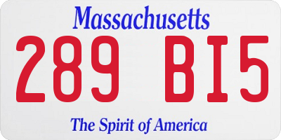 MA license plate 289BI5