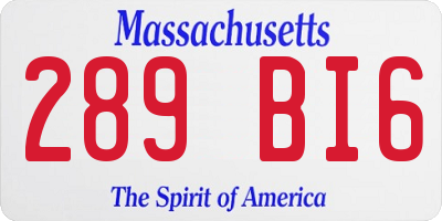 MA license plate 289BI6