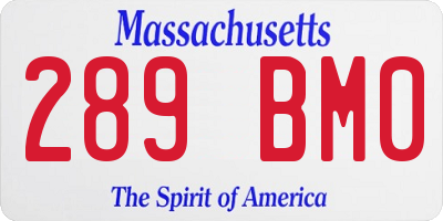 MA license plate 289BM0