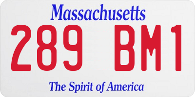 MA license plate 289BM1