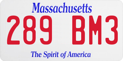 MA license plate 289BM3