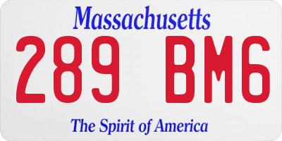 MA license plate 289BM6