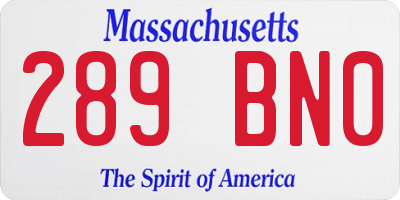 MA license plate 289BN0