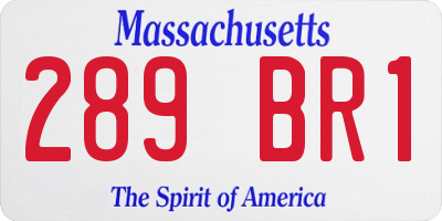 MA license plate 289BR1