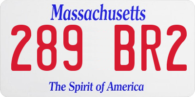 MA license plate 289BR2
