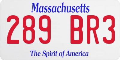 MA license plate 289BR3