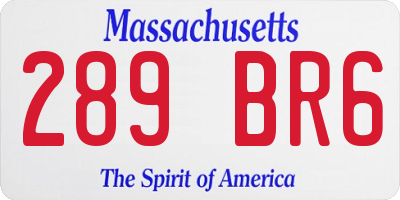 MA license plate 289BR6