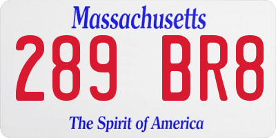 MA license plate 289BR8