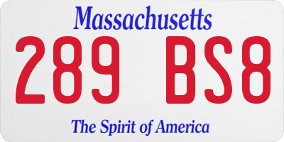 MA license plate 289BS8