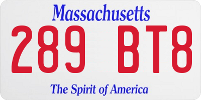MA license plate 289BT8