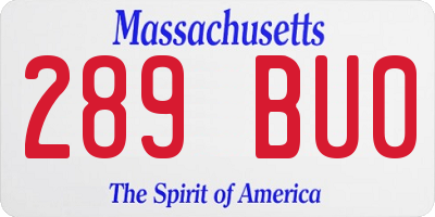 MA license plate 289BU0