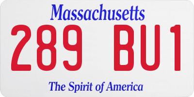 MA license plate 289BU1
