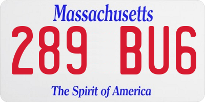 MA license plate 289BU6