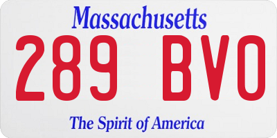 MA license plate 289BV0