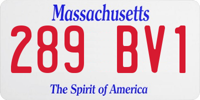MA license plate 289BV1