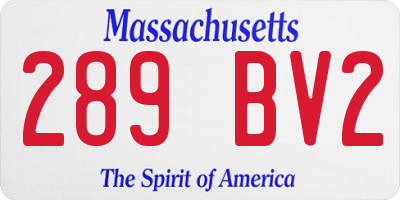 MA license plate 289BV2