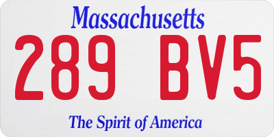 MA license plate 289BV5