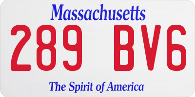 MA license plate 289BV6