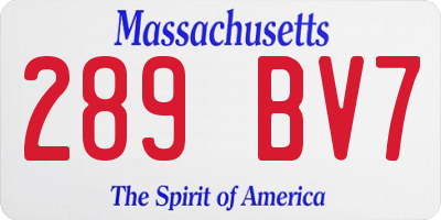 MA license plate 289BV7