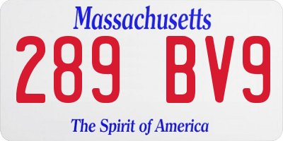 MA license plate 289BV9