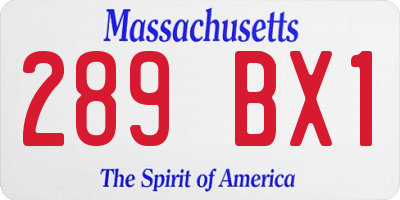 MA license plate 289BX1