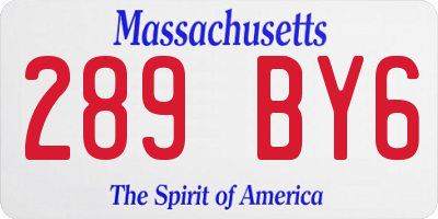 MA license plate 289BY6