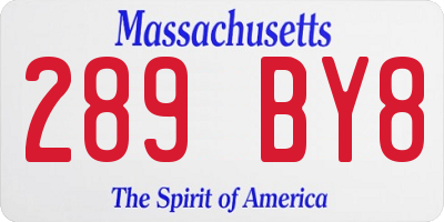 MA license plate 289BY8