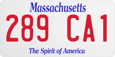 MA license plate 289CA1