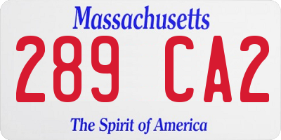 MA license plate 289CA2