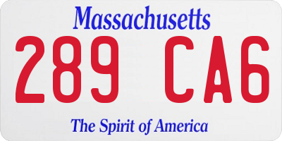 MA license plate 289CA6
