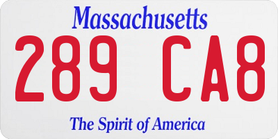 MA license plate 289CA8