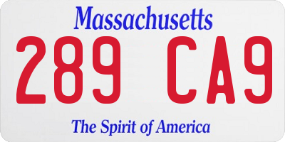 MA license plate 289CA9