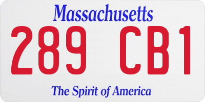 MA license plate 289CB1