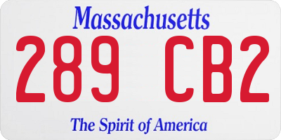 MA license plate 289CB2
