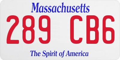 MA license plate 289CB6