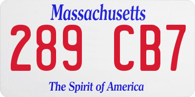 MA license plate 289CB7