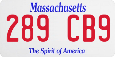 MA license plate 289CB9
