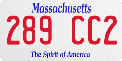 MA license plate 289CC2