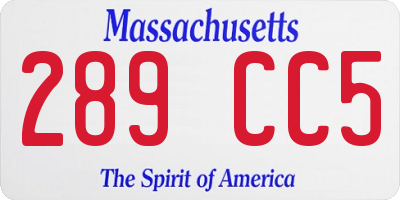 MA license plate 289CC5
