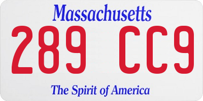 MA license plate 289CC9