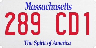 MA license plate 289CD1