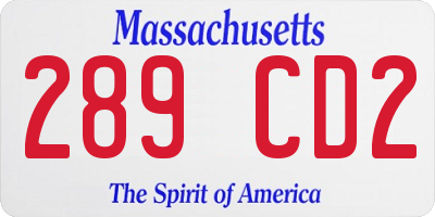 MA license plate 289CD2