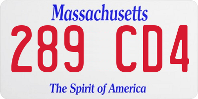MA license plate 289CD4