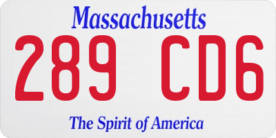 MA license plate 289CD6